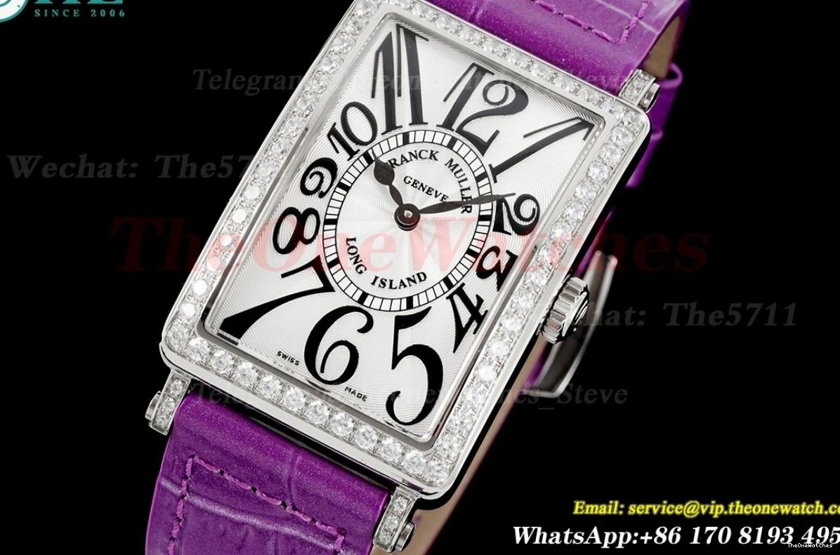 White LE Quartz Diamond Long APSF Island SS Ladies Bezel Dial 0109